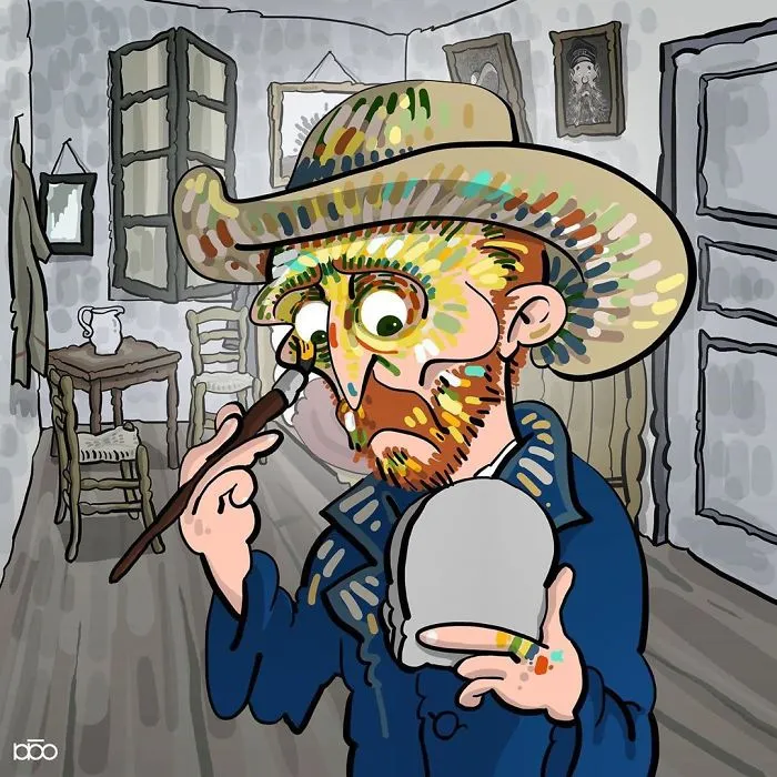 I Recreate The Life Of My Favorite Artist, Vincent Van Gogh, In His Own Art Style (30 Pics)