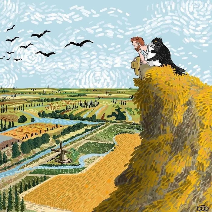 He recreado la vida de Vincent Van Gogh en su propio estilo artístico (30 imágenes)