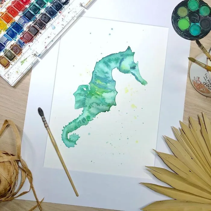 Keeping On The Tropical Vibe Today, Willing Myself To Be Warmer! This Guy Was Really Fun To Paint, I Should Get Around To Painting More Seahorses 🤔 .
.
.

#pursuepretty
#craftsposure
#handmade
#creativelife
#createeveryday
#paintdaily
#artlife
#paintingtutorial
#colour_collective
#instawatercolor
#artprint
#watercolorpainting
#artguide
#artistsoninstagram
#watercolorartist
#watercoloring
#watercolourpainting
#watercolor
#timetoart
#watercolorstudy
#artdailydose
#watercolorgallery
#sealife #watercoloranimals #oceanart #seahorse #arttutorial #watercolortutorial #howtopaint #howtodraw