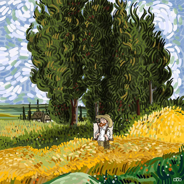 I Recreate The Life Of My Favorite Artist, Vincent Van Gogh, In His Own Art Style (30 Pics)