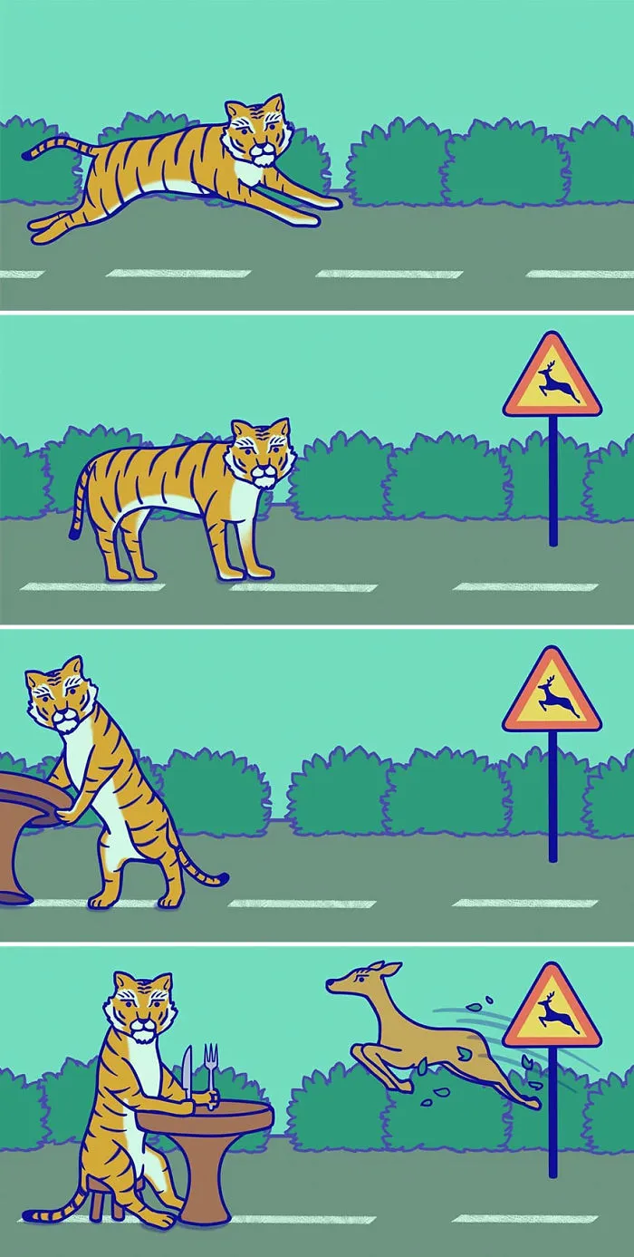 South Korean Artist Inverts The Roles Of People And The Things Around Them In His 30 Absurd Comics