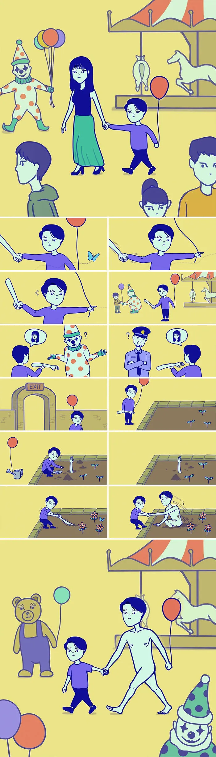 South Korean Artist Inverts The Roles Of People And The Things Around Them In His 30 Absurd Comics