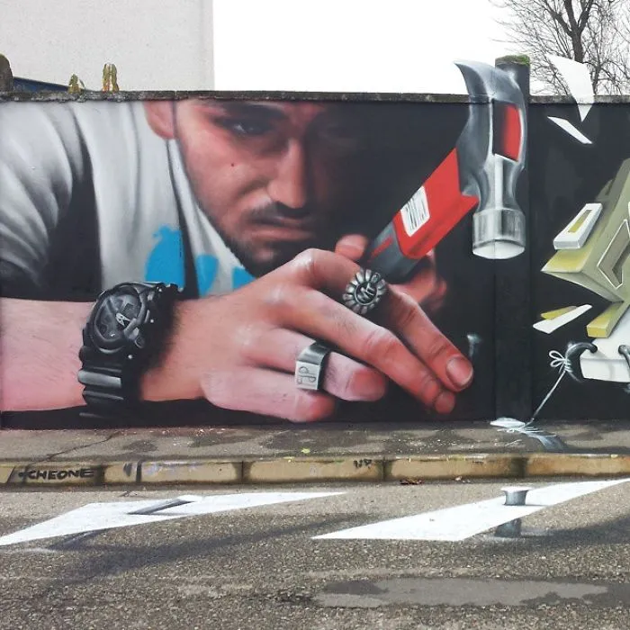 30 Pics Of 3D Street Art That Interacts With Its Surroundings, Created By Caiffa Cosimo
