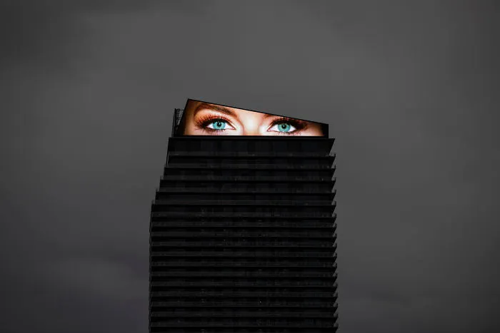 Eyes Seen On Top Of The Metropolitan Hotel On The Las Vegas Strip