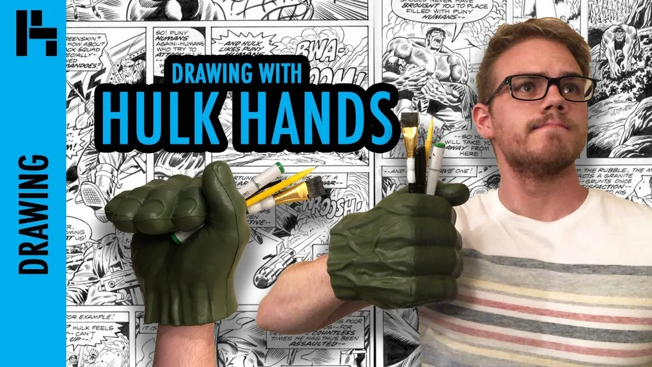 I Drew The Hulk While Wearing Hulk Hands!