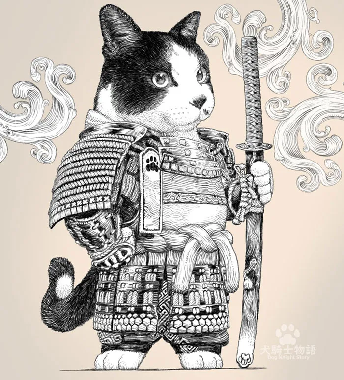 22 Noble Doggo Knights Illustrations By A Japanese Artist