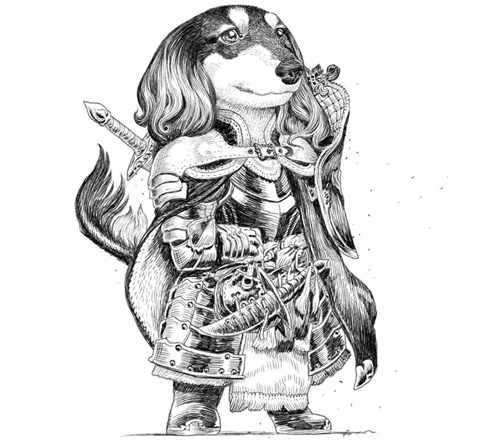 22 Noble Doggo Knights Illustrations By A Japanese Artist