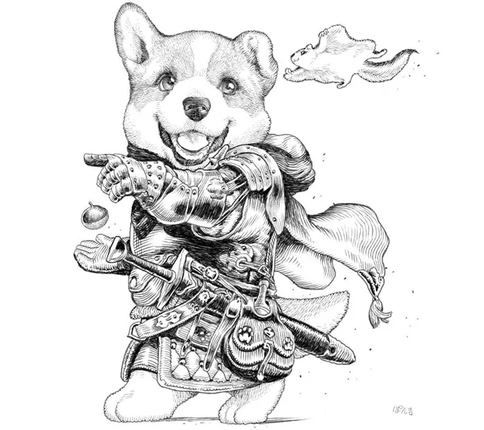 22 Noble Doggo Knights Illustrations By A Japanese Artist