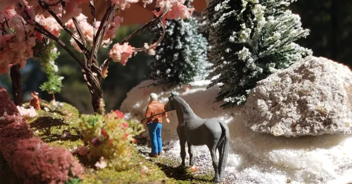 I Created A Ho Scale Scene With Spring And Winter