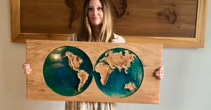 I Hand-Chiseled The World On Solid Wood