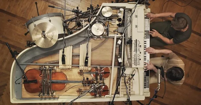 This Indie Rock Band Spent 3 Years Building An Incredible 20-Piece Hybrid Instrument To Be Played By 2 Guys
