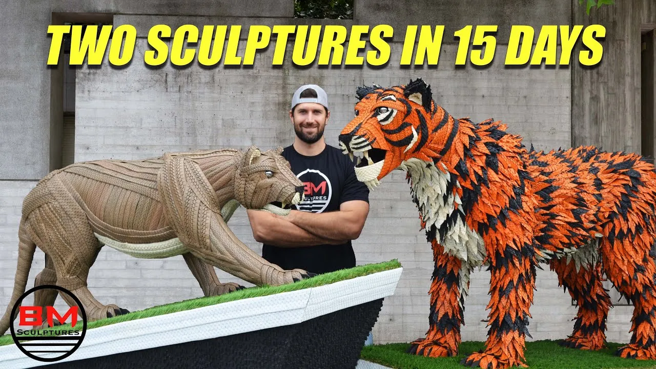 Creating Two Life-Sized Sculptures In Only 15 Days: Presented At 2019 Ncaa Goodyear Cotton Bowl