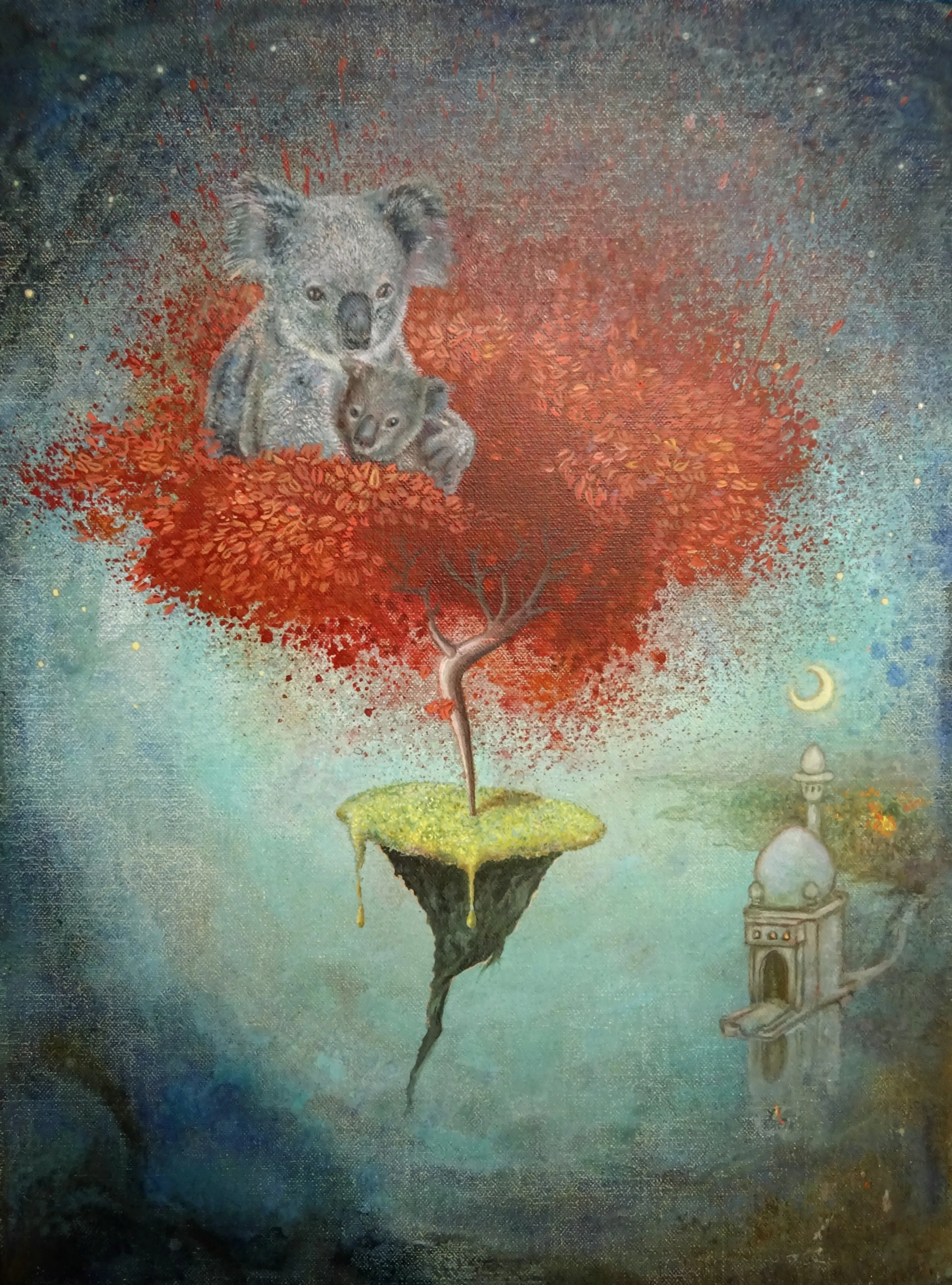 I Painted A Koala Mother With Her Baby In A Last Sanctuary