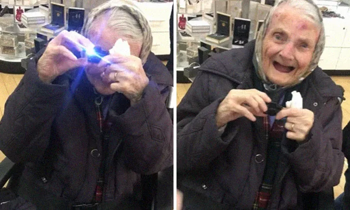 Here’s My 89 Year Old Grandmother And Her “Camera” She Is Also A Mini Find As She Is She Is 4ft 5 Inches In Height