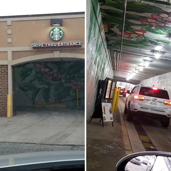 Este Starbucks para autos era antes un lavadero de coches
