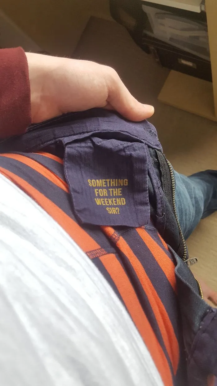 ¿Algo para el fin de semana, señor? Bolsillo oculto interior para preservativos