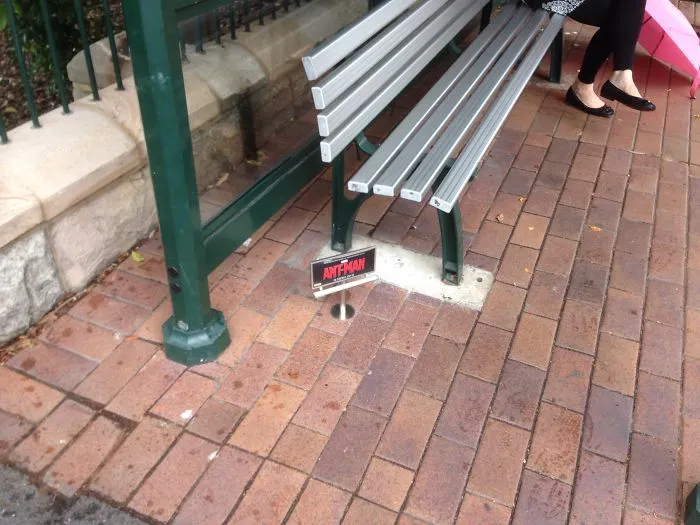 This Tiny Ant-Man Billboard At A Bus Stop