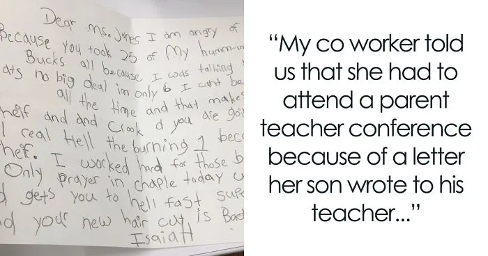Mom Gets Called Into Parent-Teacher Conference After Her Son Writes An Angry Letter To Teacher For Disciplining Him