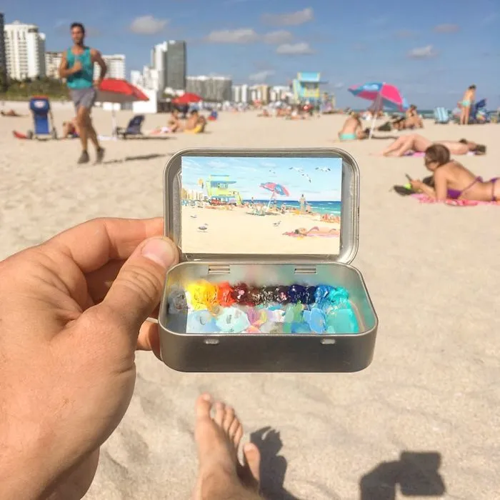 Artist Creates 30 Mini Plein Air Paintings In Altoids Tins