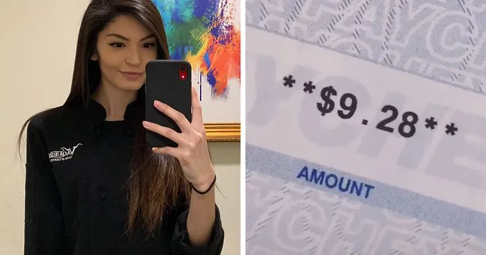 Esta madre comparte en TikTok su cheque de 9,28$ tras trabajar 70 horas de camarera
