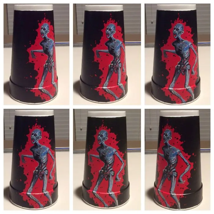New Acrylic Drawings On Styrofoam Cups (Cont.)