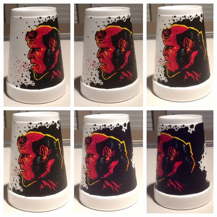 New Acrylic Drawings On Styrofoam Cups (Cont.)