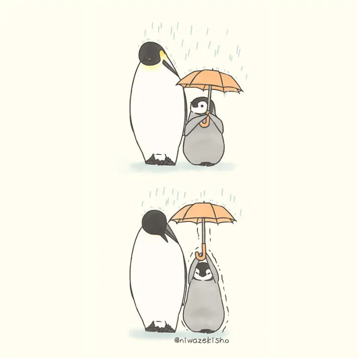 Esta artista dibuja cómics sobre un adorable pingüinito que la fastidia cada vez que intenta hacer algo (30 imágenes)