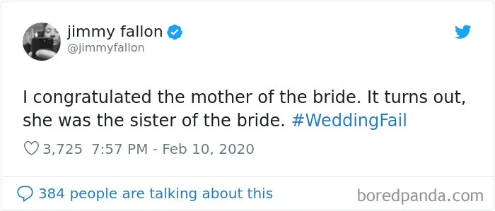 Jimmy Fallon Asks People What Are The Worst Wedding Fails They've Ever Seen, And Here Are 30 Responses