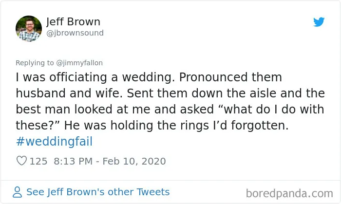 Jimmy Fallon Asks People What Are The Worst Wedding Fails They've Ever Seen, And Here Are 30 Responses