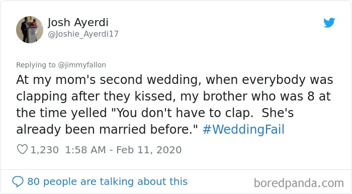 Jimmy Fallon Asks People What Are The Worst Wedding Fails They've Ever Seen, And Here Are 30 Responses