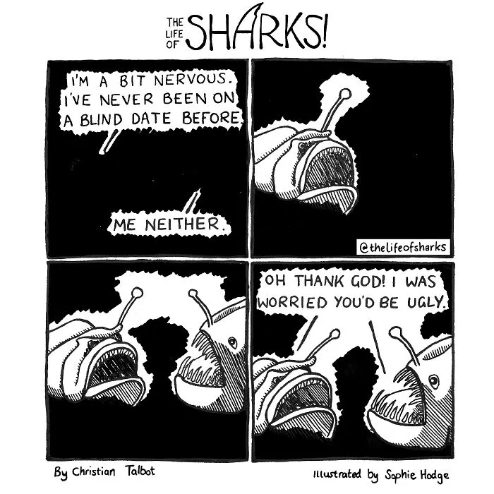 Here Are Our 30 Best Comics That Depict The Snarky Conversations Between Sharks And Other Aquatic Life