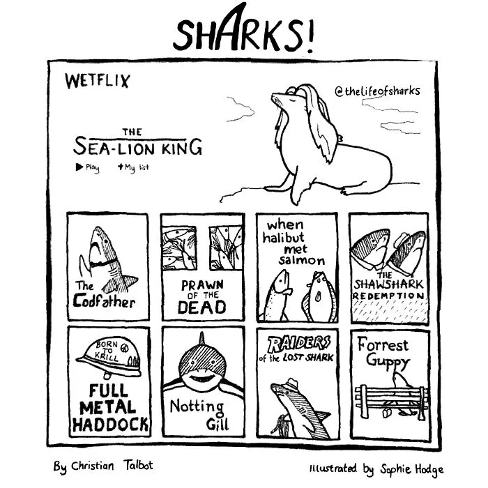 Here Are Our 30 Best Comics That Depict The Snarky Conversations Between Sharks And Other Aquatic Life