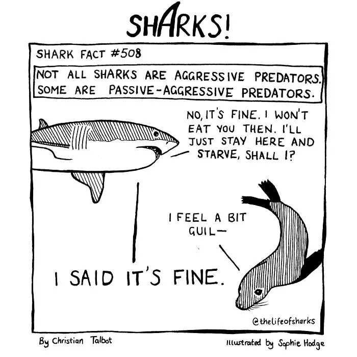 Here Are Our 30 Best Comics That Depict The Snarky Conversations Between Sharks And Other Aquatic Life