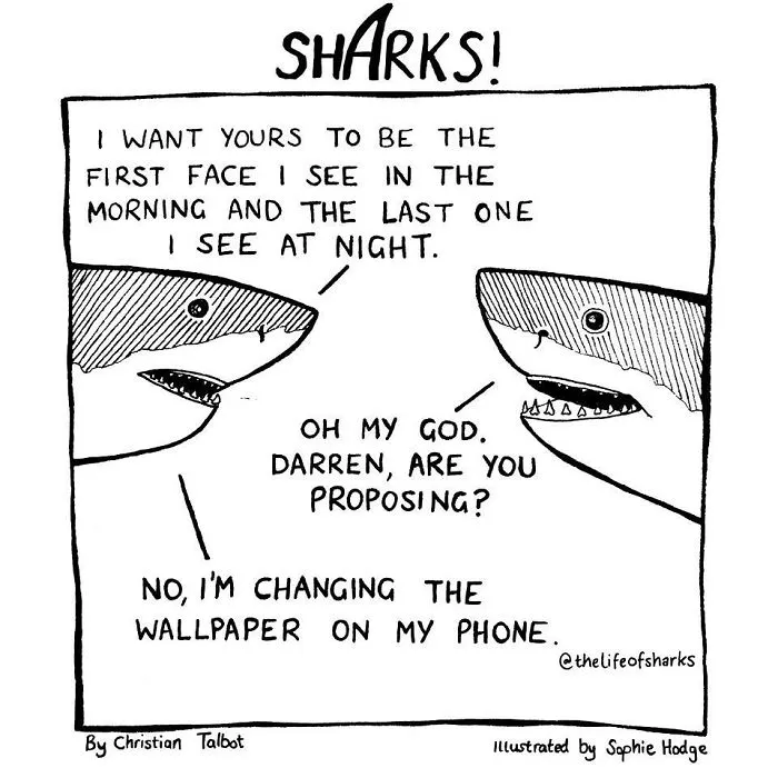 Here Are Our 30 Best Comics That Depict The Snarky Conversations Between Sharks And Other Aquatic Life