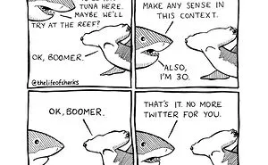 Here Are Our 30 Best Comics That Depict The Snarky Conversations Between Sharks And Other Aquatic Life