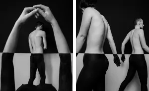 I Create An Abstract Illusion Using Only Black And White Bodypainting
