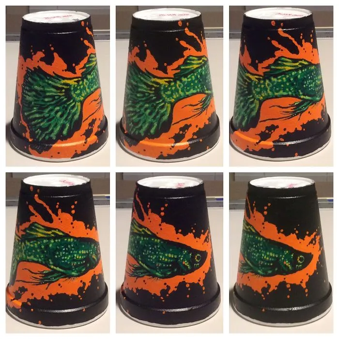 New Acrylic Drawings On Styrofoam Cups (Cont.)