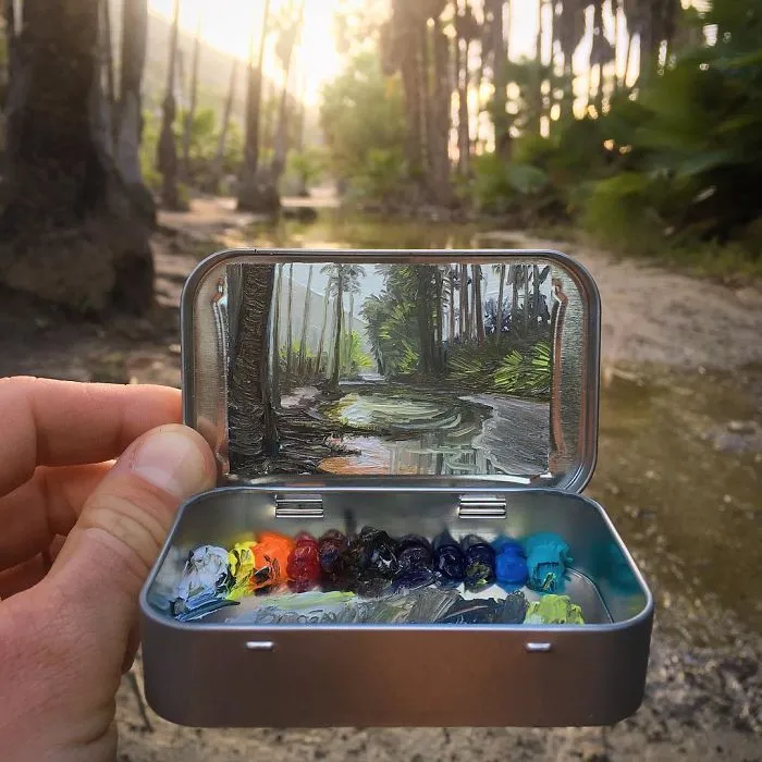 Artist Creates 30 Mini Plein Air Paintings In Altoids Tins