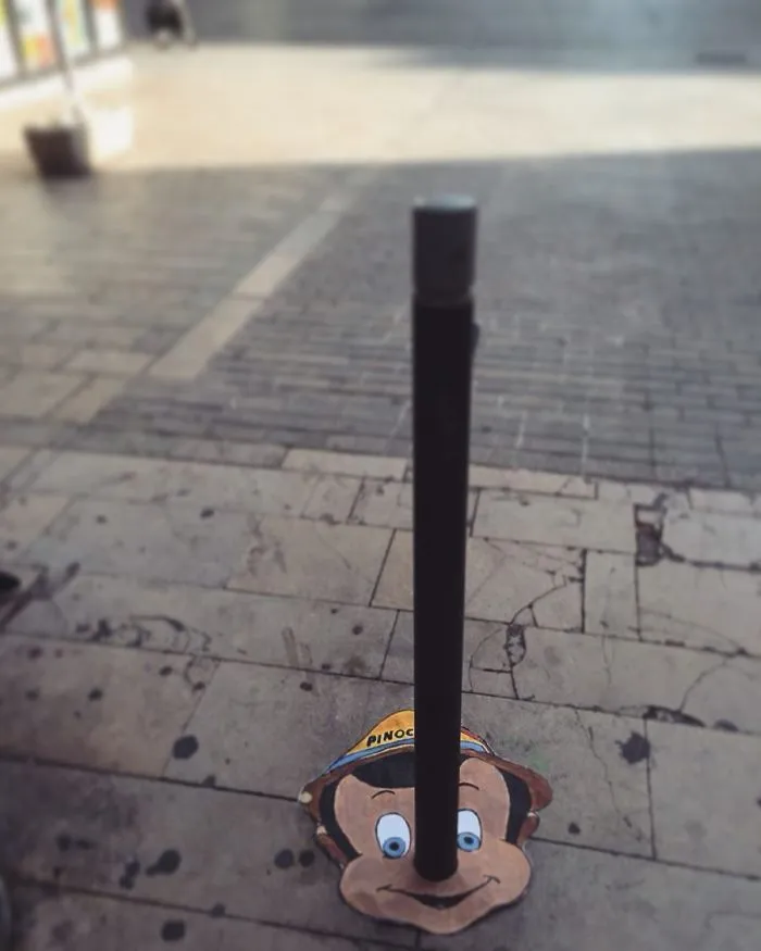 34 Illustrations Of Pop Culture Characters By EFIX Blend Into Walls And Sidewalks