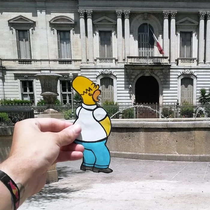 Artist Manages To Take The Boredom Out Of Common Spaces With Pop Culture Characters, Who Fit Perfectly With The Scene