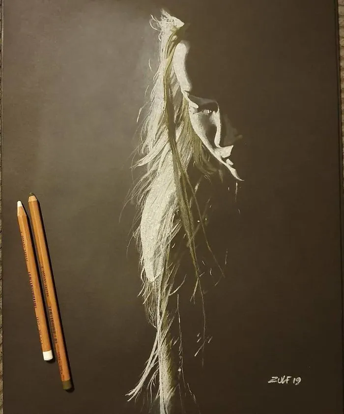 Artist Draws Beautiful Portraits Of Women And They Look Like They're Cast In Light (19 Pics)