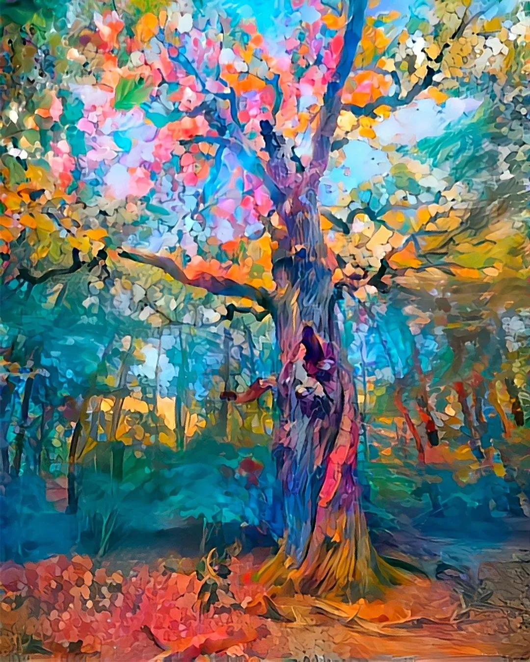 My Attempt To Show How I Feel About This Tree With Colors And Shapes 🍂