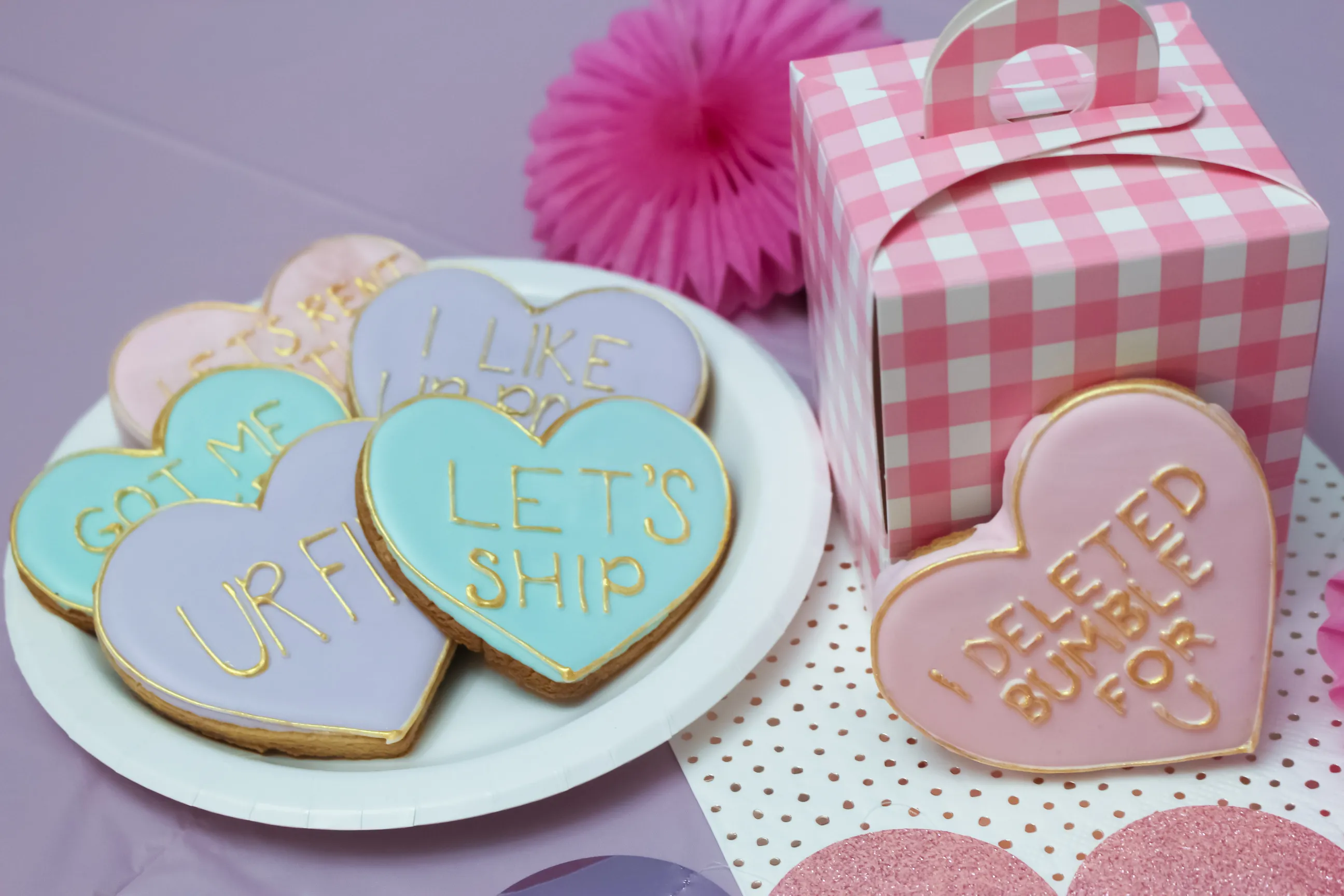 Conversation Heart Cookies For Millennials