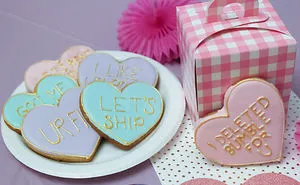 Conversation Heart Cookies For Millennials