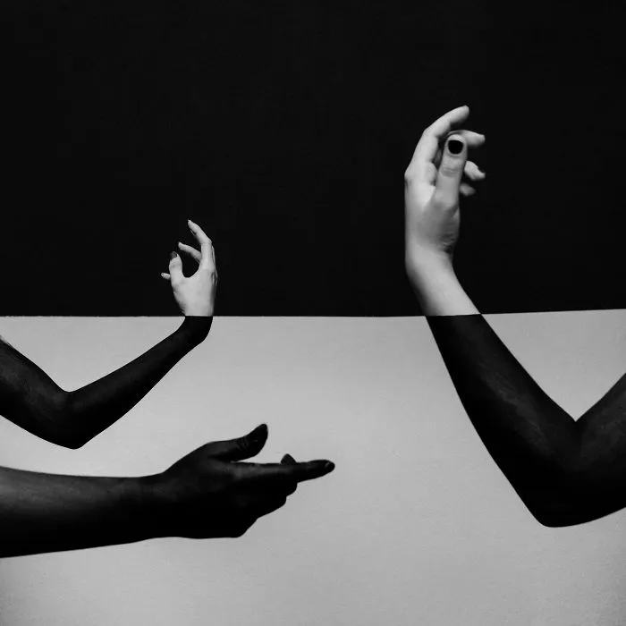 I Create An Abstract Illusion Using Only Black And White Bodypainting