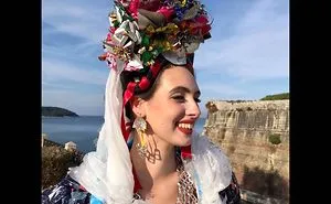 Recycling Centre Volunteers Create Stunning Corfiot Traditional Dress For Carnival From Recyclable Materials