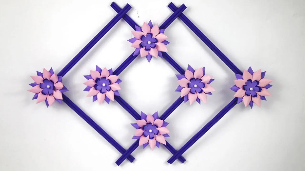 Easy Paper Flower Wall Hanging Making |beautiful Wall Decoration Ideas