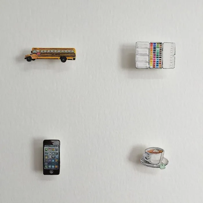 These 96 Tiny Paintings By Brooke Rothshank Are One-Inch Replicas Of Everyday Things