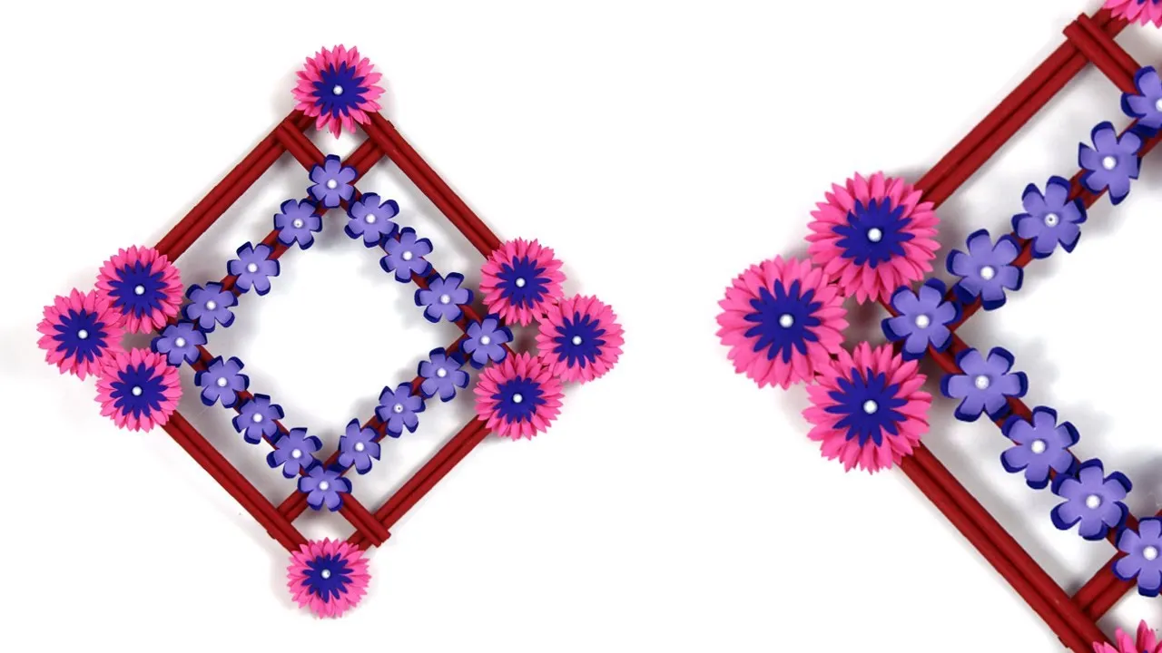 Beautiful Paper Flower Wall Hanging | Wall Hanging Decoration Ideas