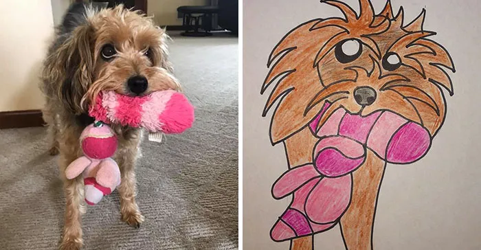 Esta protectora de animales promete hacer un dibujo cutre pero original de tu mascota por cada donación de 15$, y estos son los resultados (35 fotos)